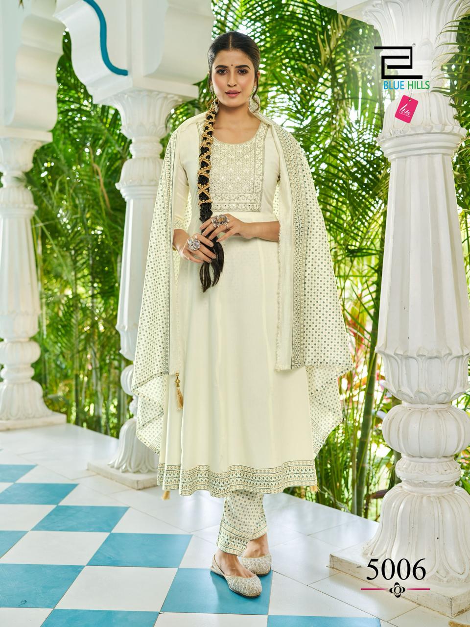 Jailer Vol 5 By Blue Hills Rayon Anarkali Kurti With Bottom Dupatta Wholesale Price In Surat
